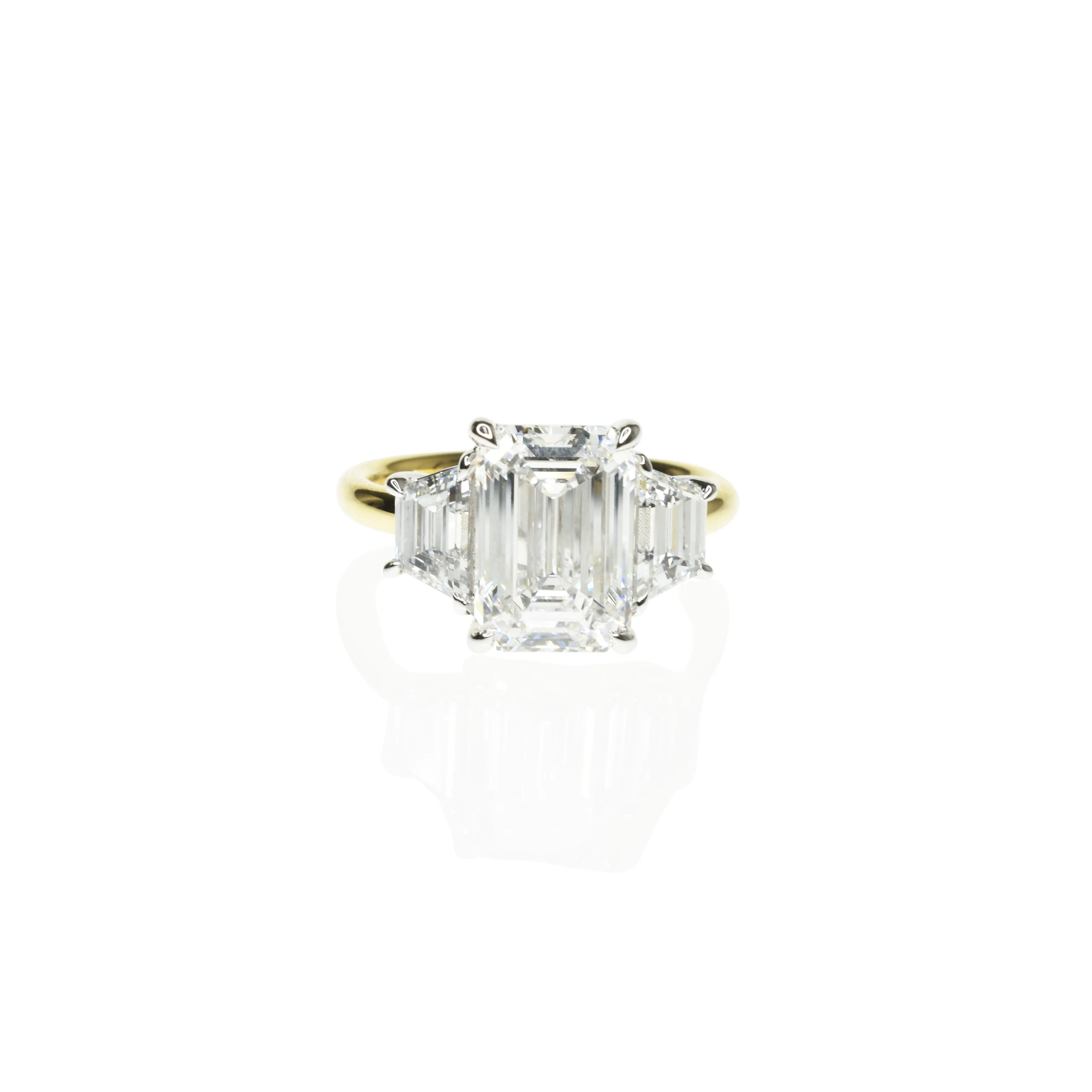 Emerald Cut Diamond Trilogy Ring