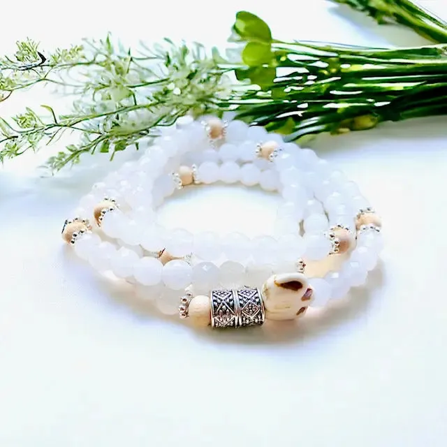 Energy Stone Wrap Bracelet/ Necklace (Moonstone)