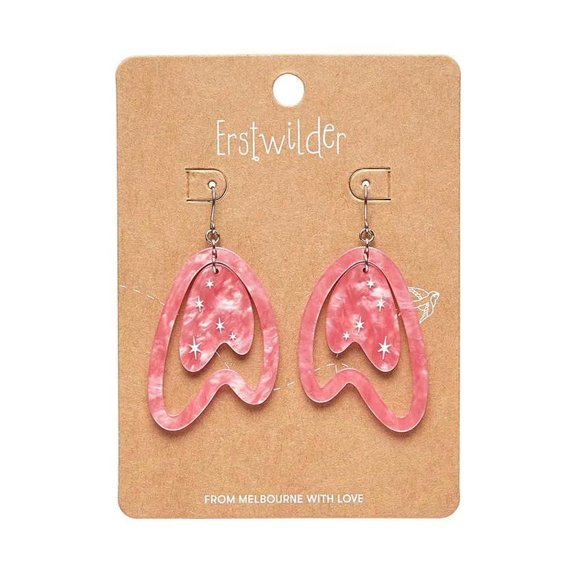 Erstwilder Atomic Boomerang Drop Earrings in Pink