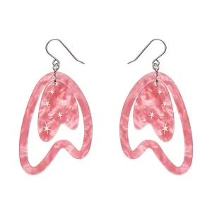 Erstwilder Atomic Boomerang Drop Earrings in Pink