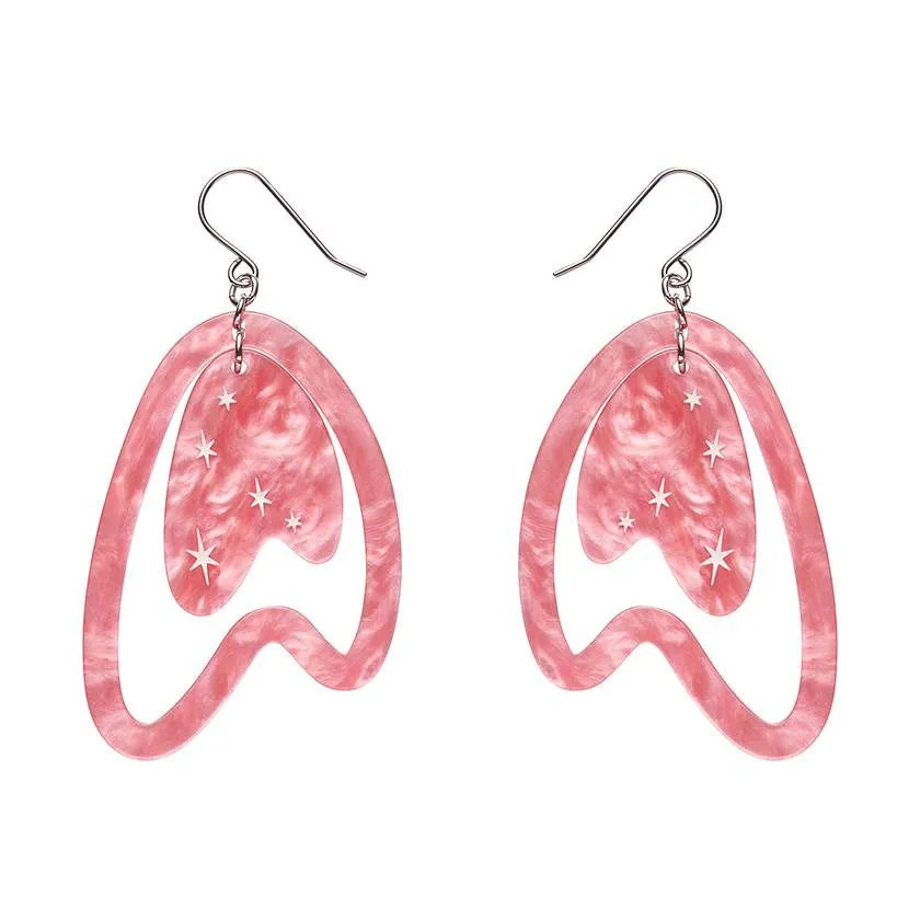 Erstwilder Atomic Boomerang Drop Earrings in Pink