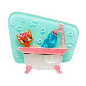 Erstwilder Betty the Bathing Kitty Brooch