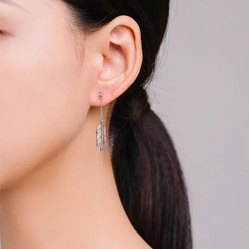 Everyday Genie Sterling Silver Leaf Stud Earrings