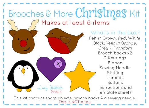 Felt Brooches and More Christmas Kit- by Lucy Jackson