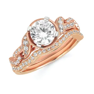 Forever Elegant&trade; 1/6 Ctw. Diamond Semi Mount shown with 1.00 Ct. Round Center Diamond in 14K Gold