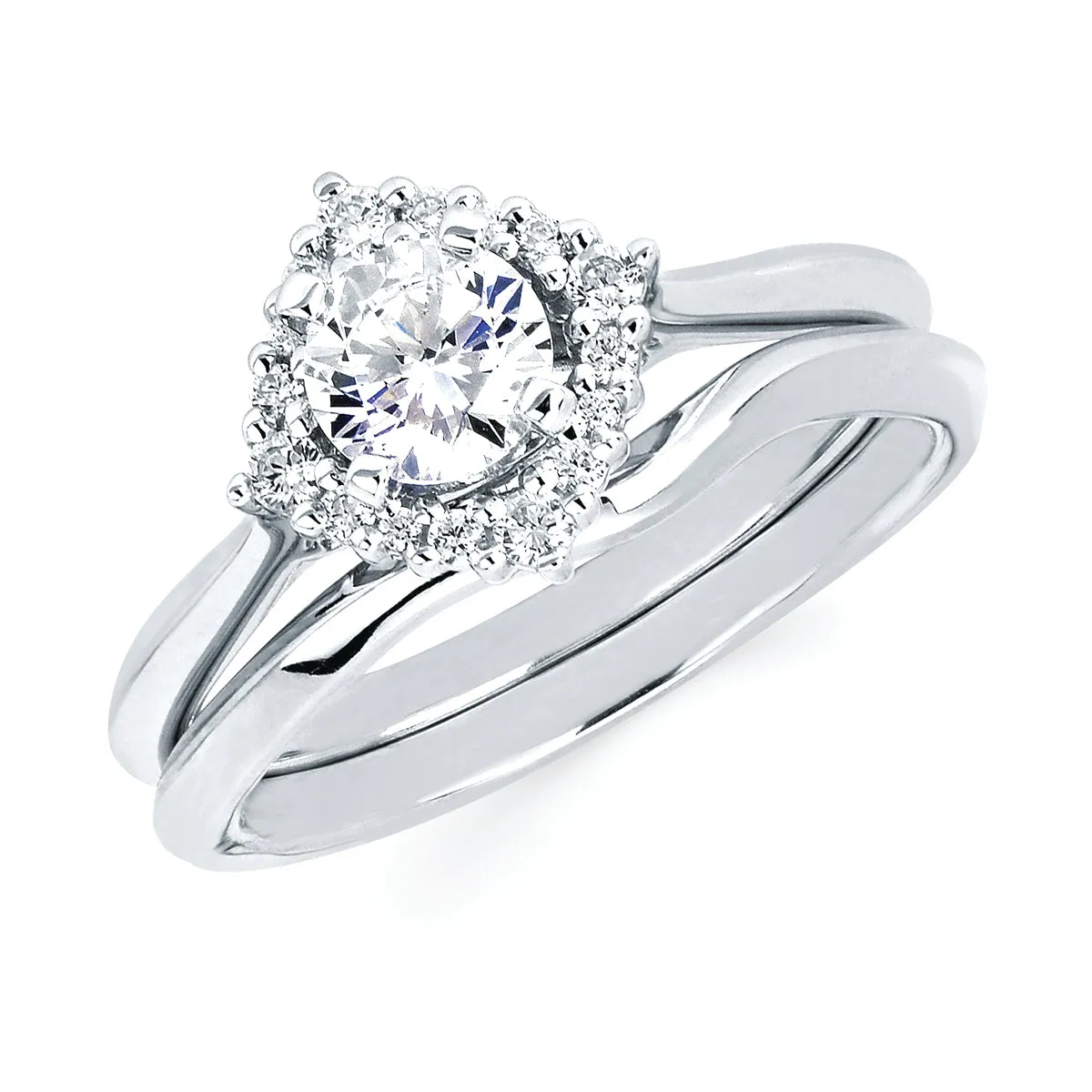 Forever Elegant&trade; 1/6 Ctw. Diamond Semi Mount shown with .50 Ct. Round Center Diamond in 14K Gold