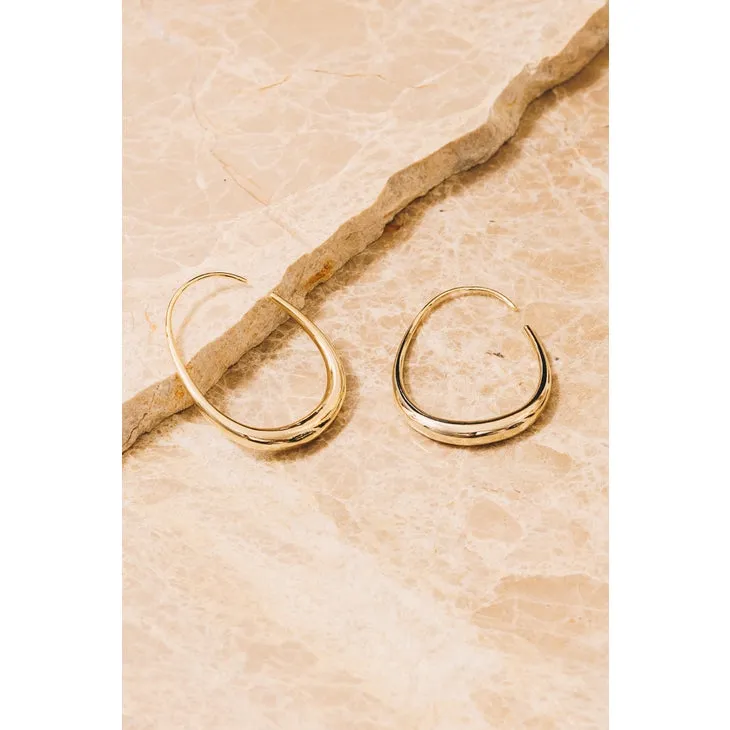 Frances Threader Hoop Earrings - 18k Gold Plating