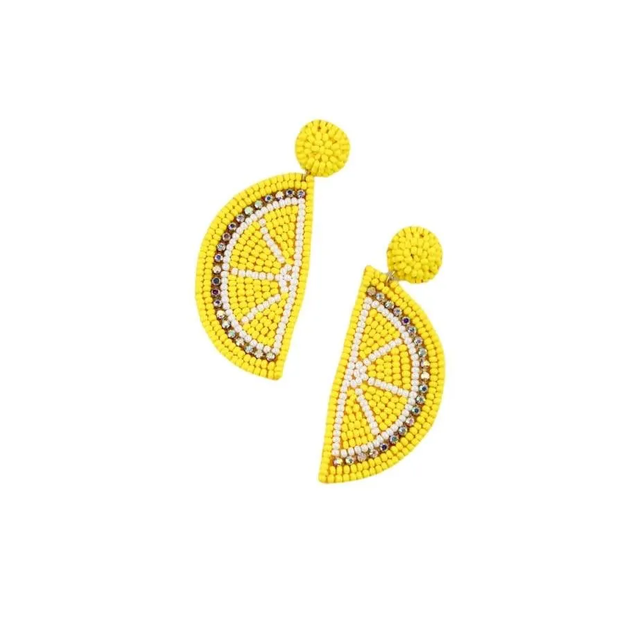 Fresh Lemonade Seed Bead Earrings