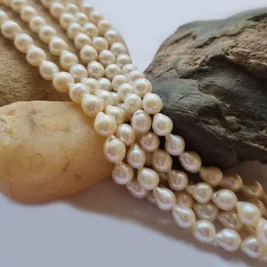 Freshwater, Pear, Real, Pearl, Sold, Per, Line, about,  58 Beads, String, Drop Natural, Color Size, Approximately 6~9mm