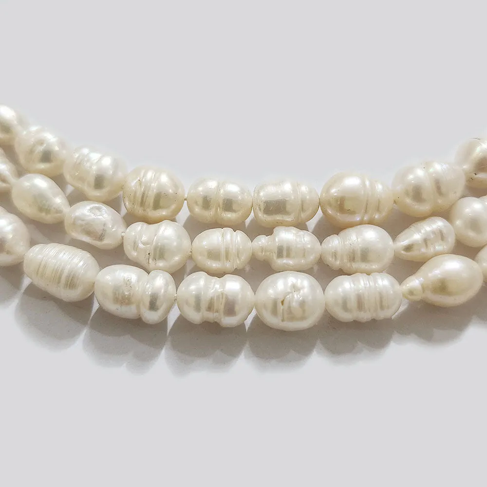 Freshwater Real Pearl Sold Per line in size Approximately 7~10mm and length about  14 Inches Long