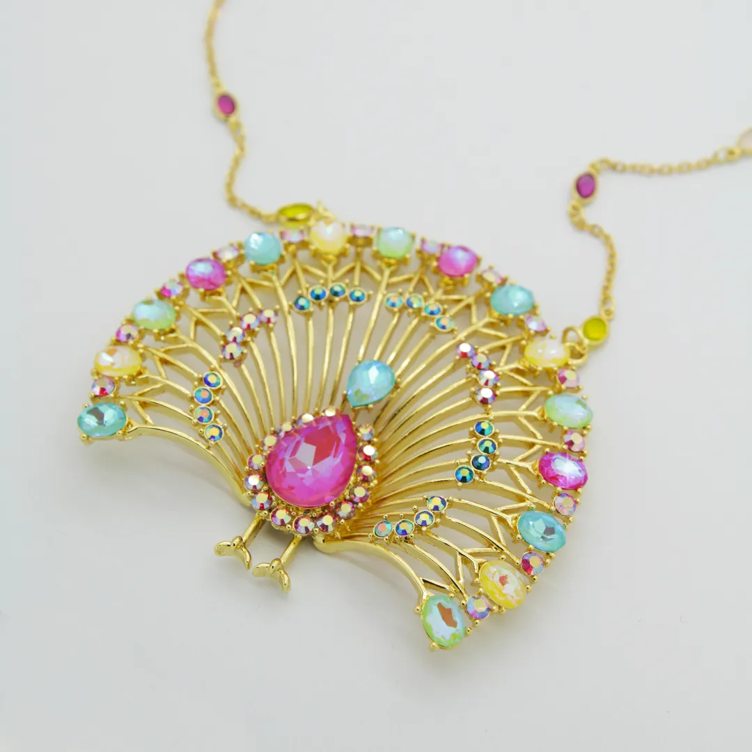 Full Bloom Peacock Necklace