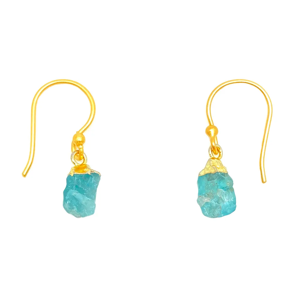 Gemstone Nugget Earrings - Apatite