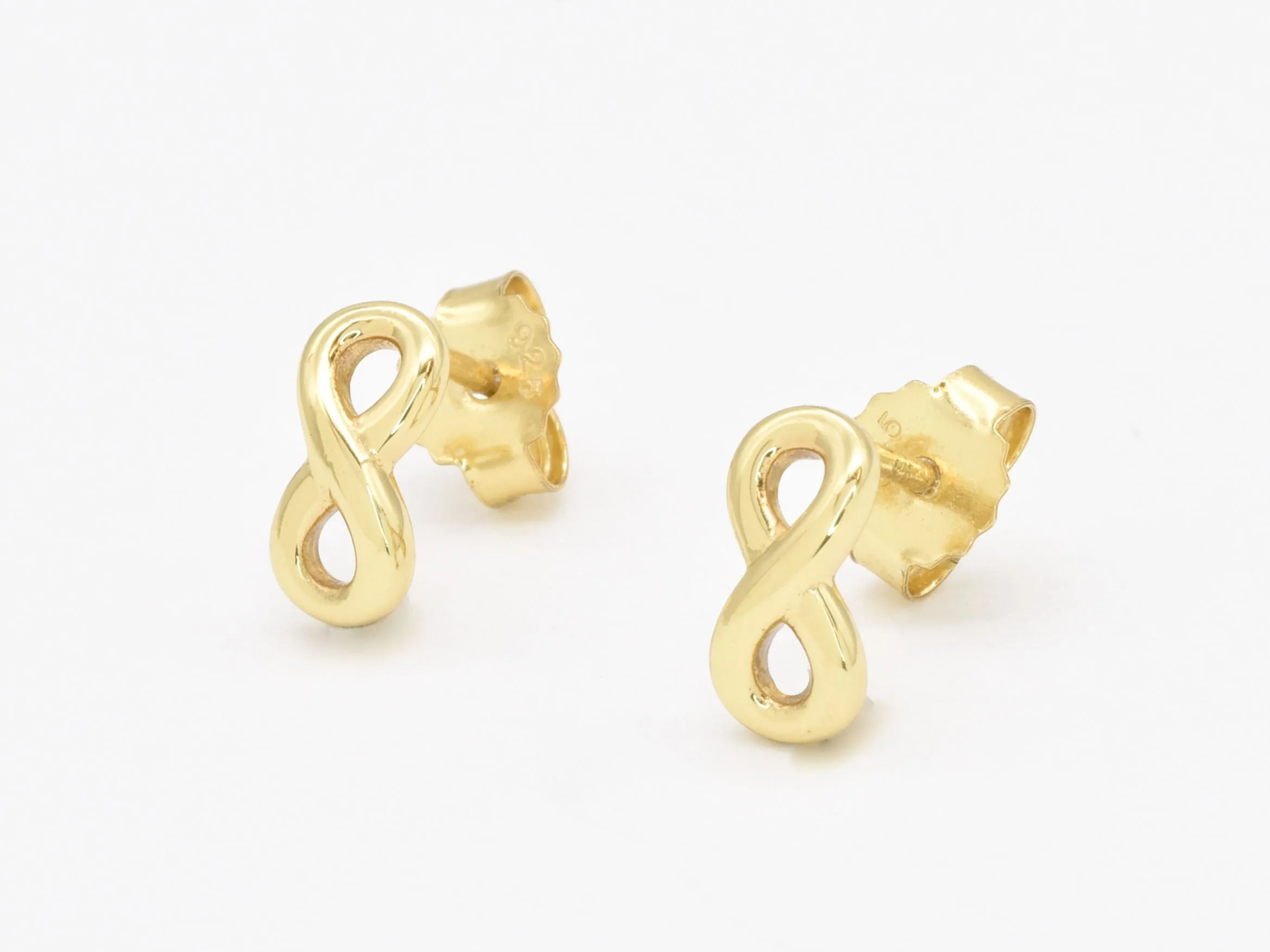 Gold Infinity Earring - Minimalist Infinity Studs - Gold Everyday Earrings