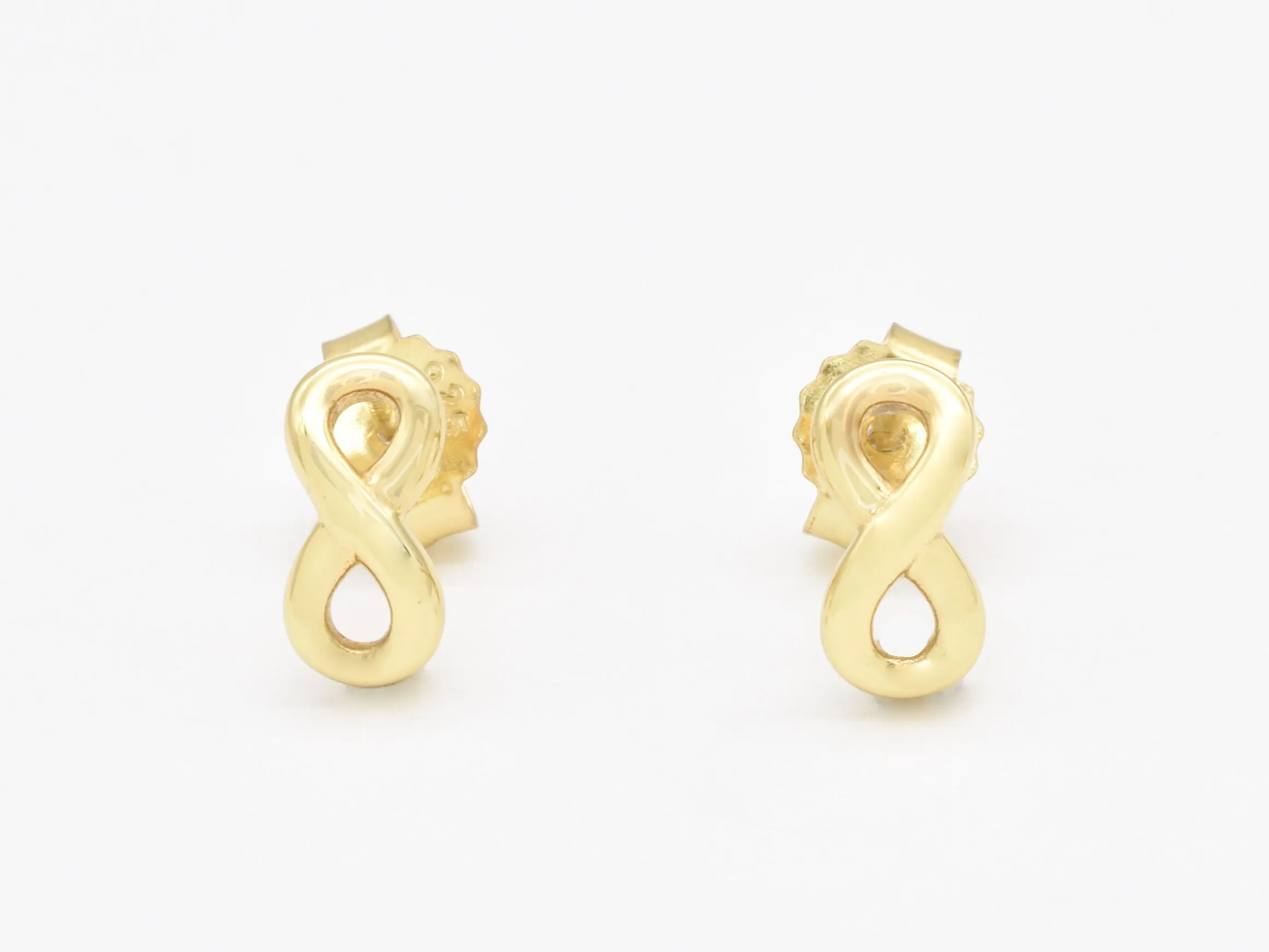 Gold Infinity Earring - Minimalist Infinity Studs - Gold Everyday Earrings