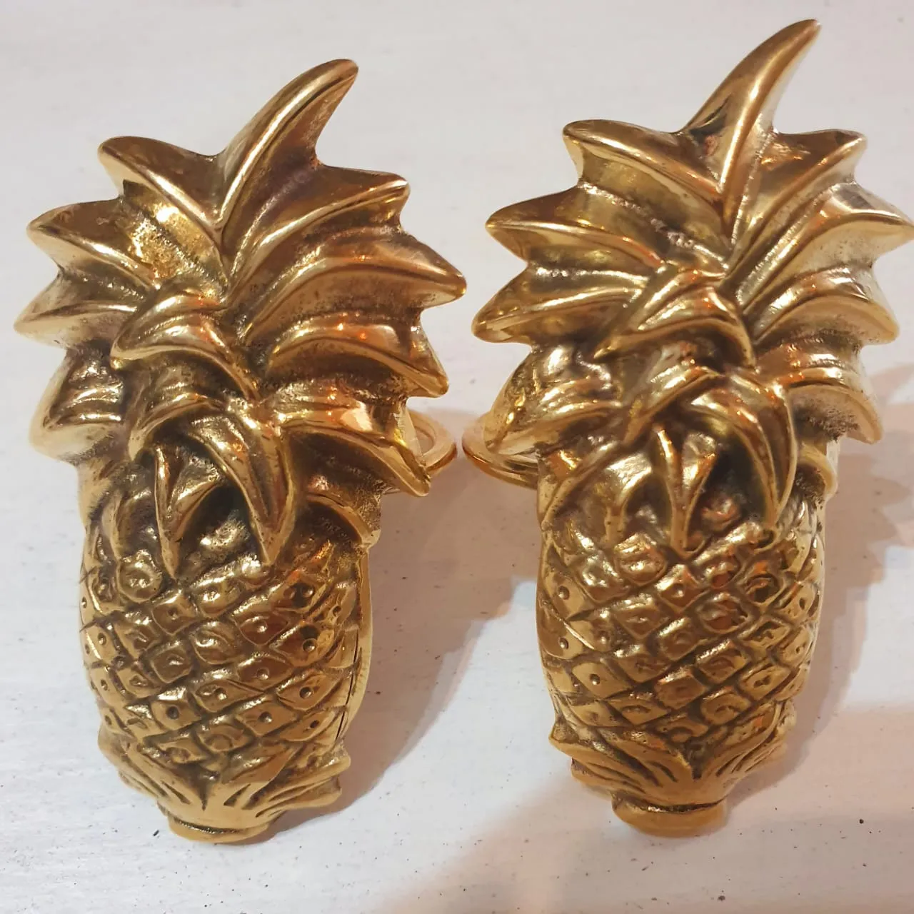 Golden Pineapple Brass Napkin Rings