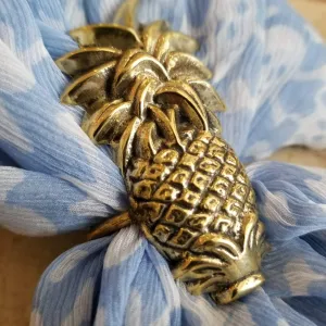 Golden Pineapple Brass Napkin Rings