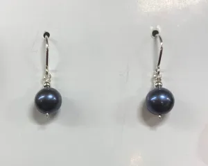 Grey Fresh Water Pearl Drop Earrings sterling Toronto