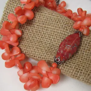 Handmade Bead & Teardrop Melon Gemstone Bead Necklace