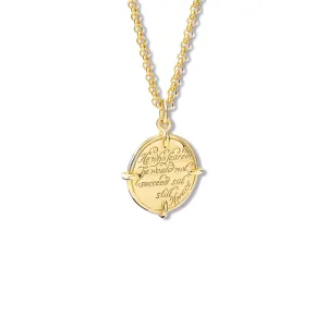 He Who Feared Quote Pendant Yellow Gold