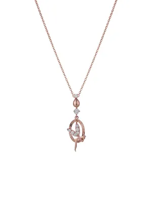 Hypoallergenic Sterling Silver Rose Gold Zircon Fairy Pendant Chain