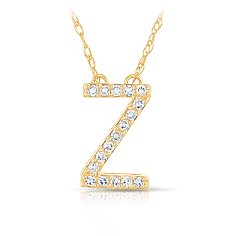 Initial Diamond Pendant set in 9ct Yellow Gold