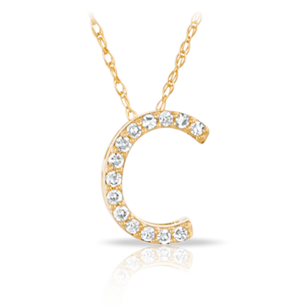 Initial Diamond Pendant set in 9ct Yellow Gold