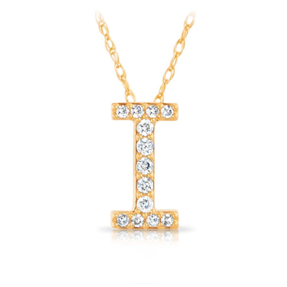 Initial Diamond Pendant set in 9ct Yellow Gold