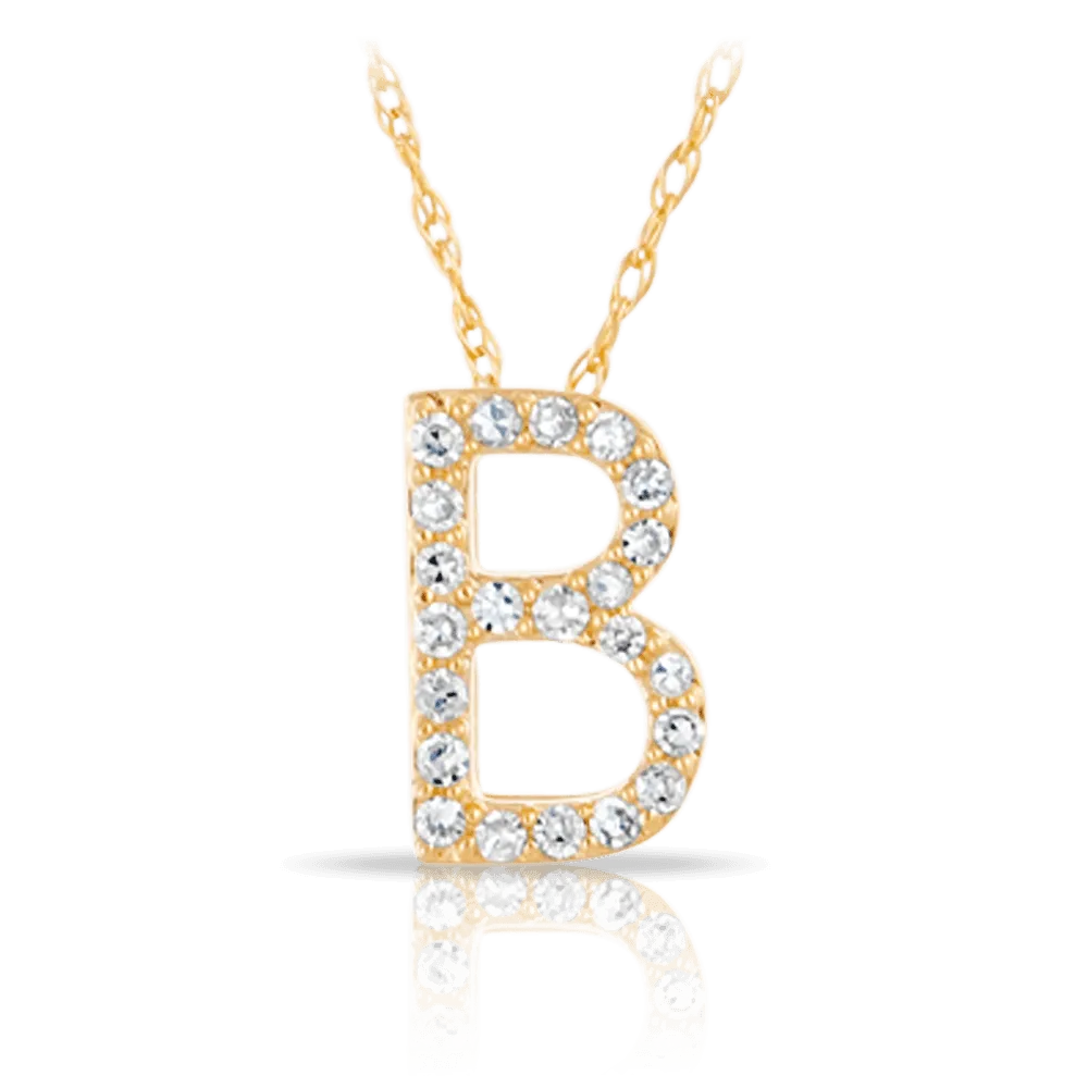 Initial Diamond Pendant set in 9ct Yellow Gold