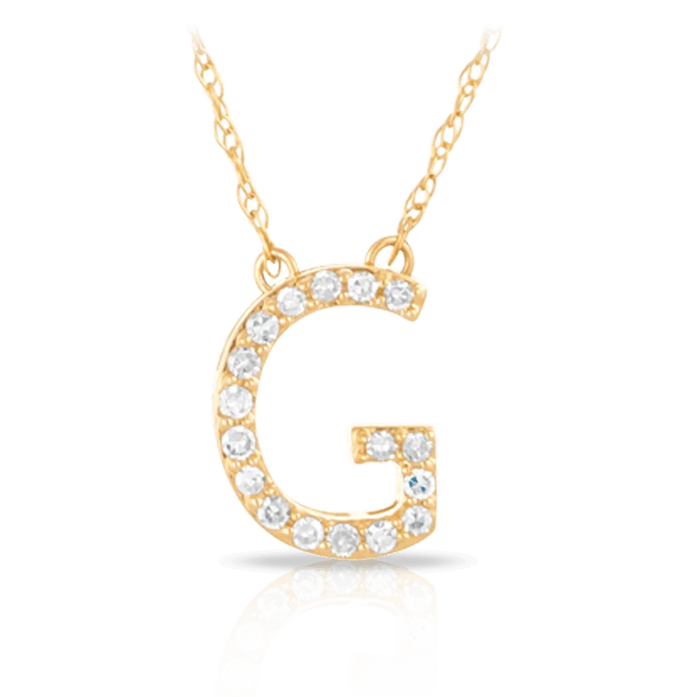 Initial Diamond Pendant set in 9ct Yellow Gold