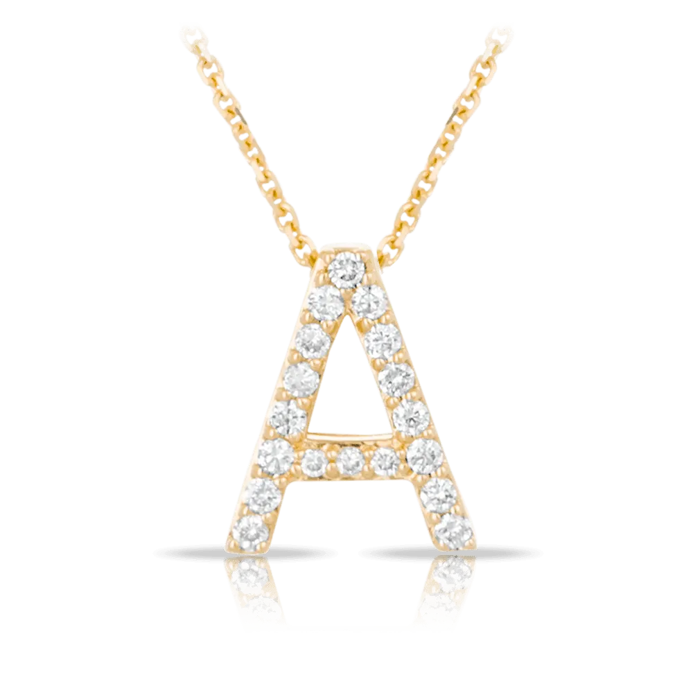 Initial Diamond Pendant set in 9ct Yellow Gold