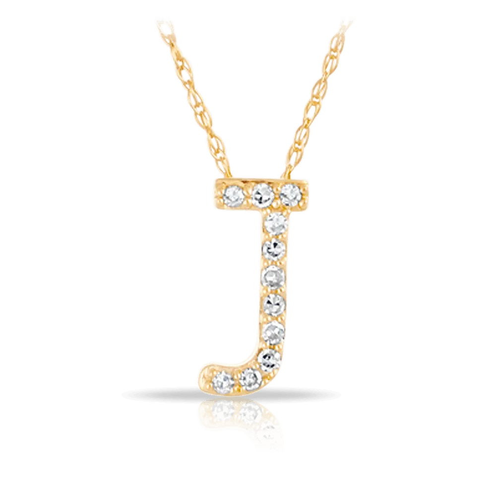 Initial Diamond Pendant set in 9ct Yellow Gold