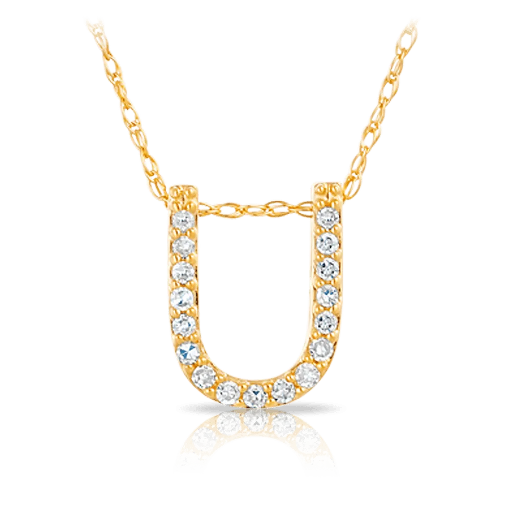 Initial Diamond Pendant set in 9ct Yellow Gold