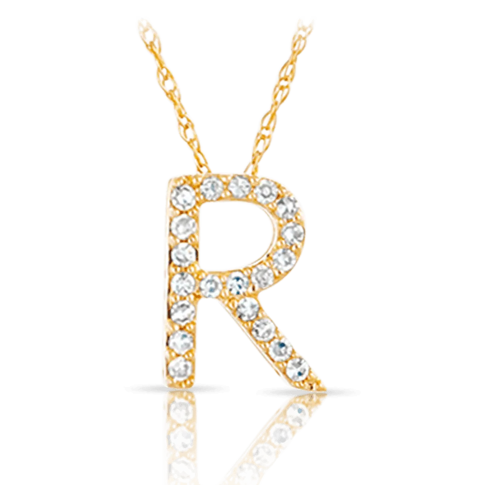 Initial Diamond Pendant set in 9ct Yellow Gold