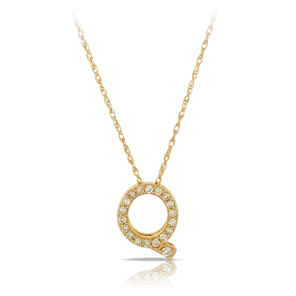 Initial Diamond Pendant set in 9ct Yellow Gold