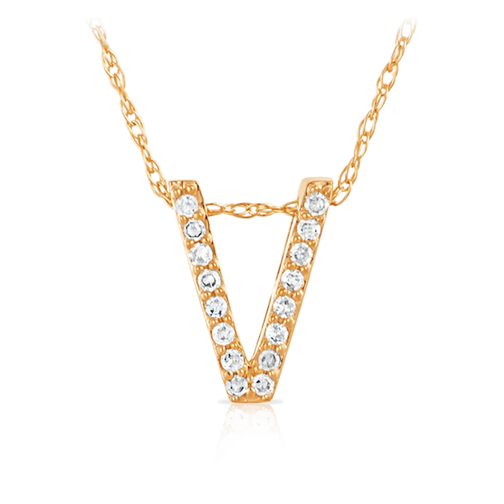 Initial Diamond Pendant set in 9ct Yellow Gold