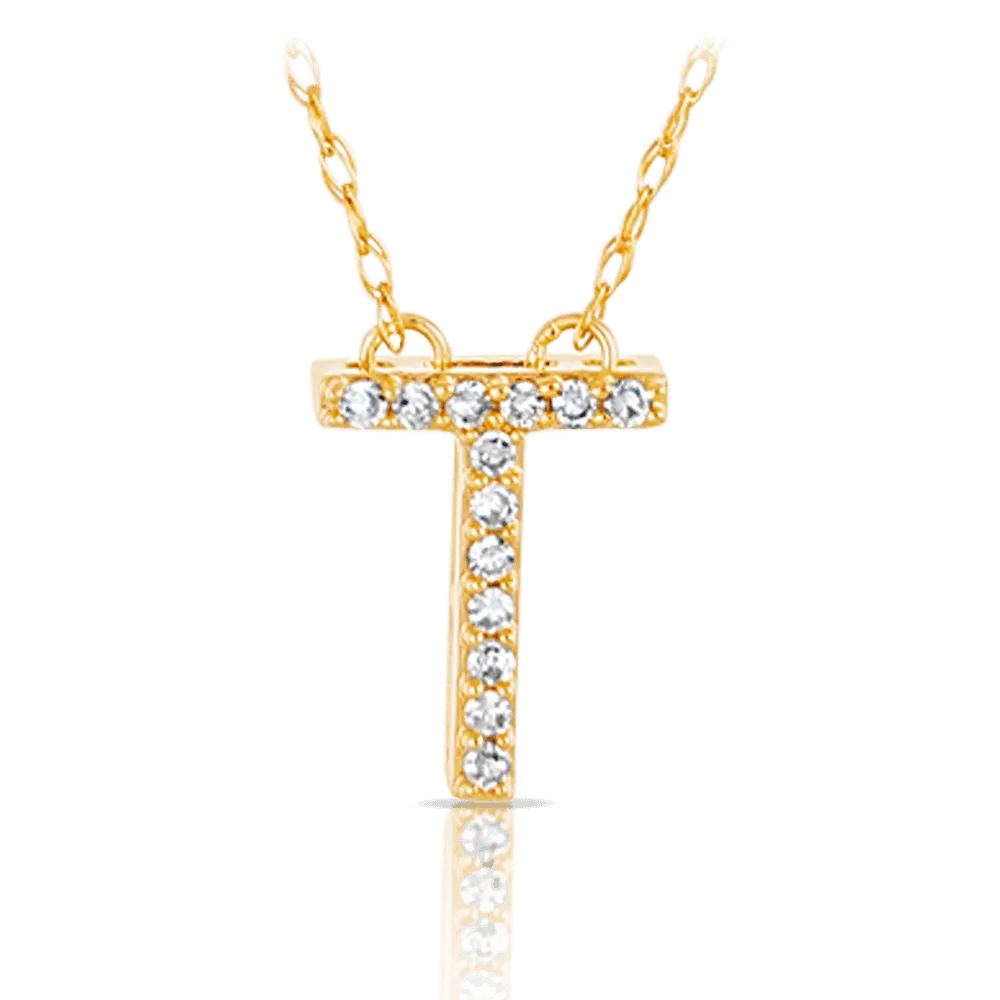 Initial Diamond Pendant set in 9ct Yellow Gold