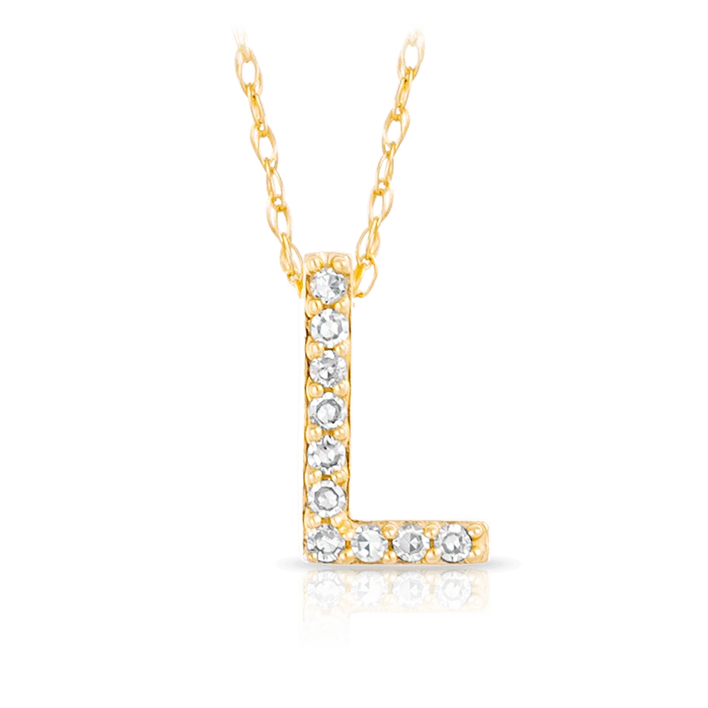 Initial Diamond Pendant set in 9ct Yellow Gold