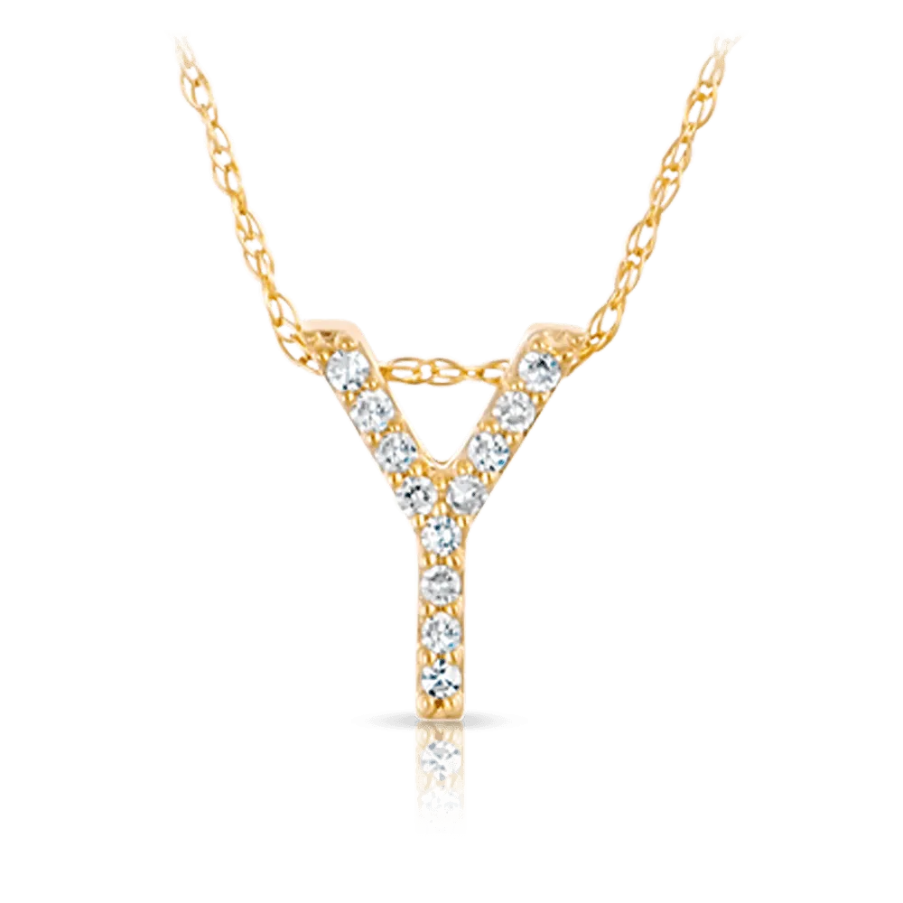 Initial Diamond Pendant set in 9ct Yellow Gold