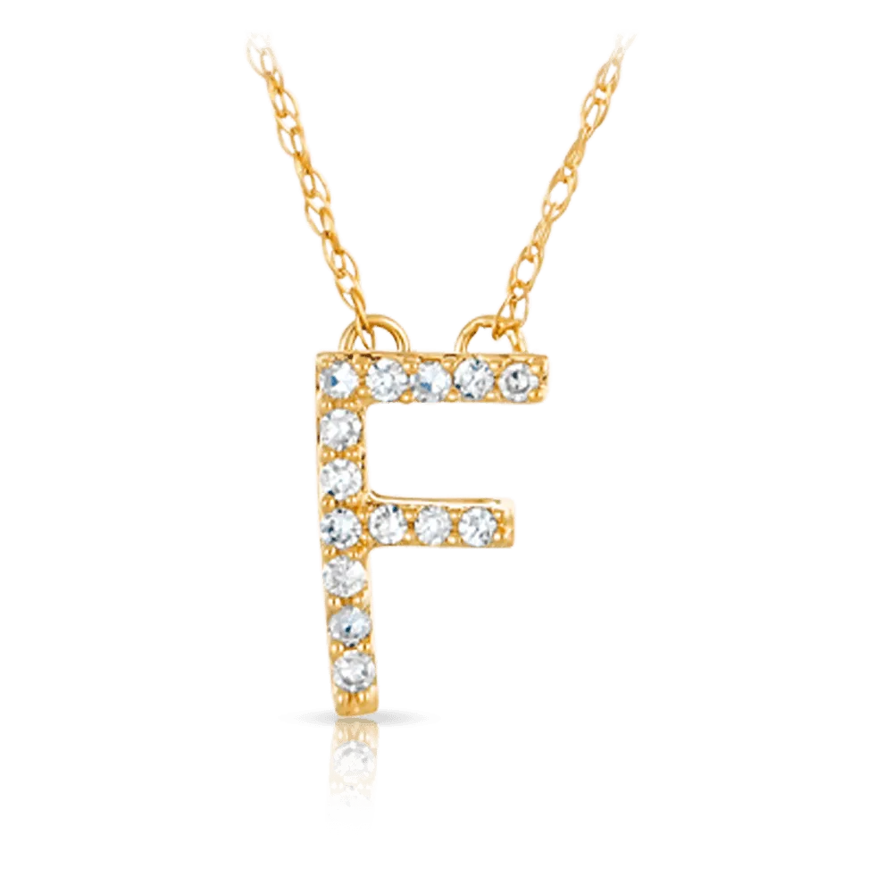 Initial Diamond Pendant set in 9ct Yellow Gold