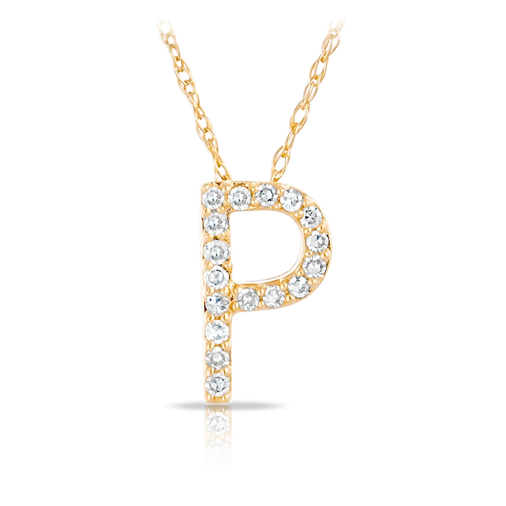 Initial Diamond Pendant set in 9ct Yellow Gold