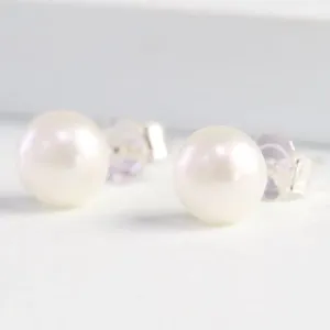 Ivory Sterling Silver Freshwater Pearl Stud Earrings