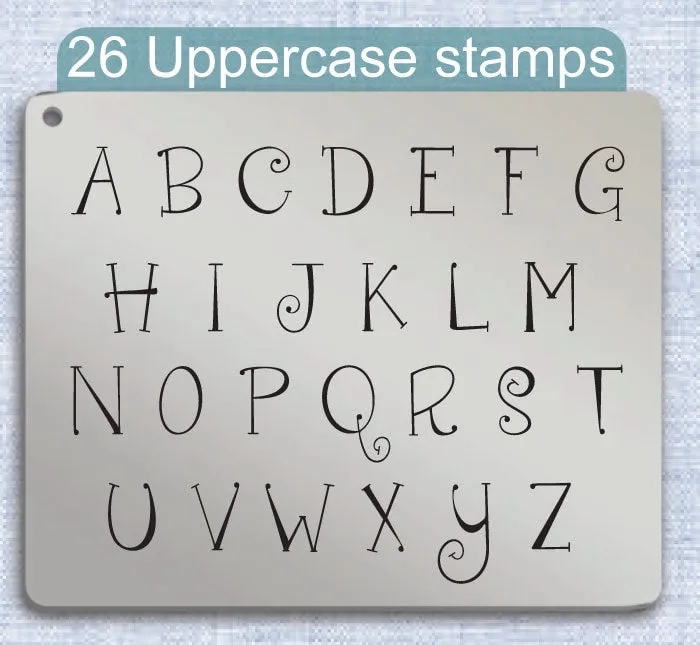 Janda Quirkygirl Metal Stamps, complete Alphabet.