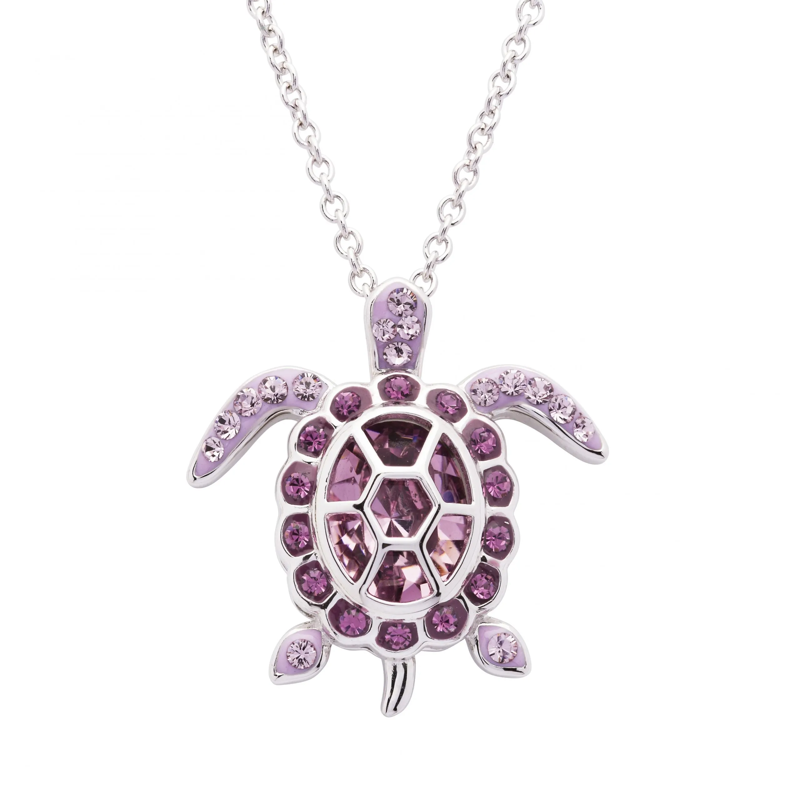 June Turtle Birthstone Pendant With Swarovski Crystals