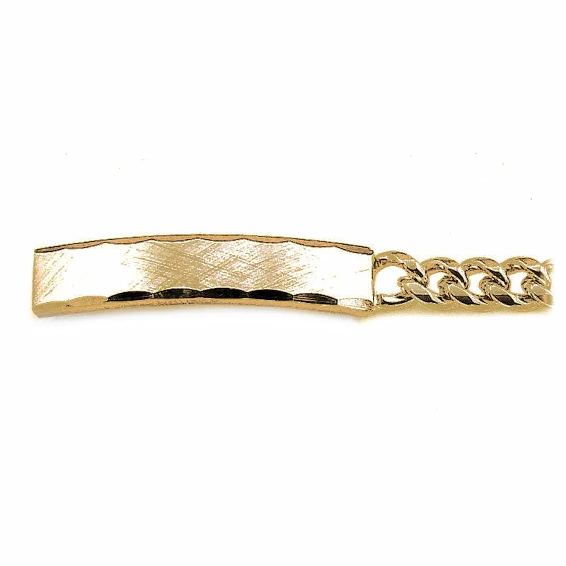 Ladies’ ID Bracelet with Faceted Edge Brushed Plaque