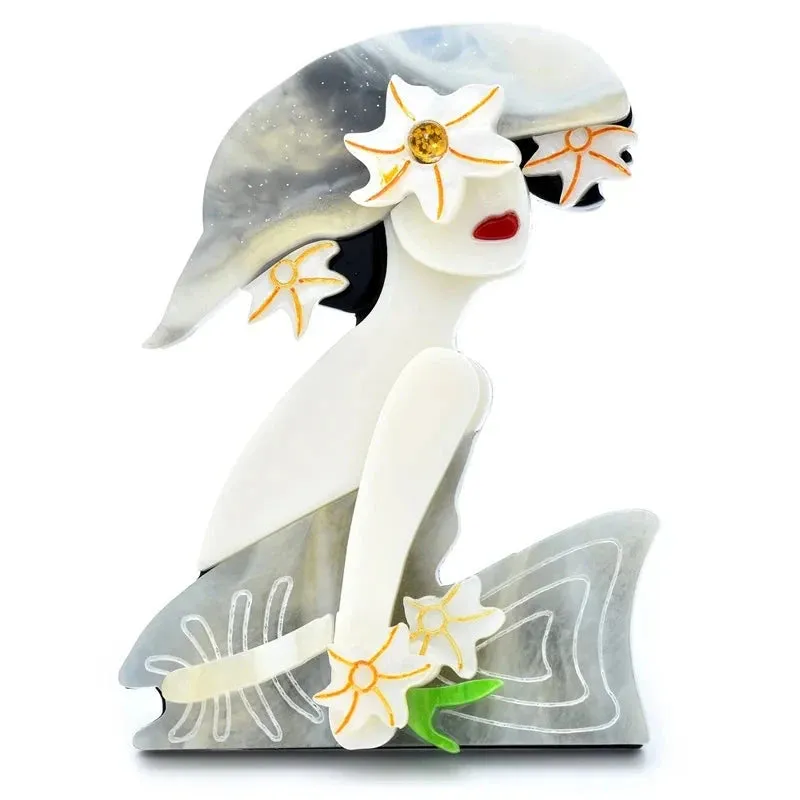 Lady May Acrylic Brooches