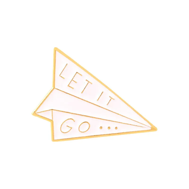 Let it Go Paper Plane Enamel Lapel Pins