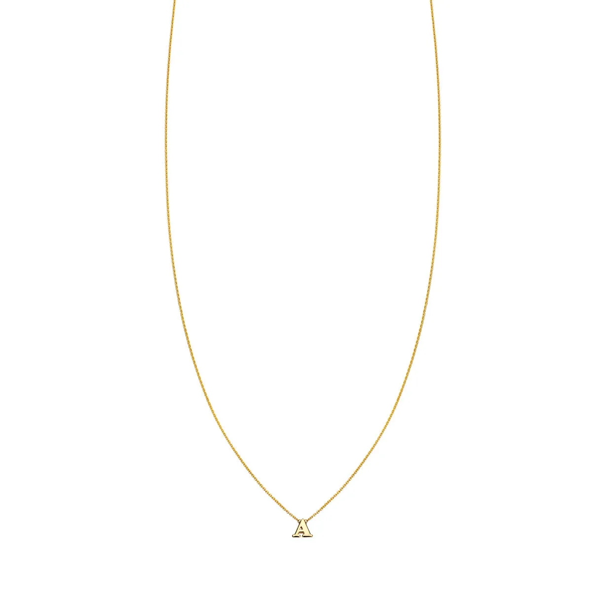 Letter A - 14k Gold Initial Necklace