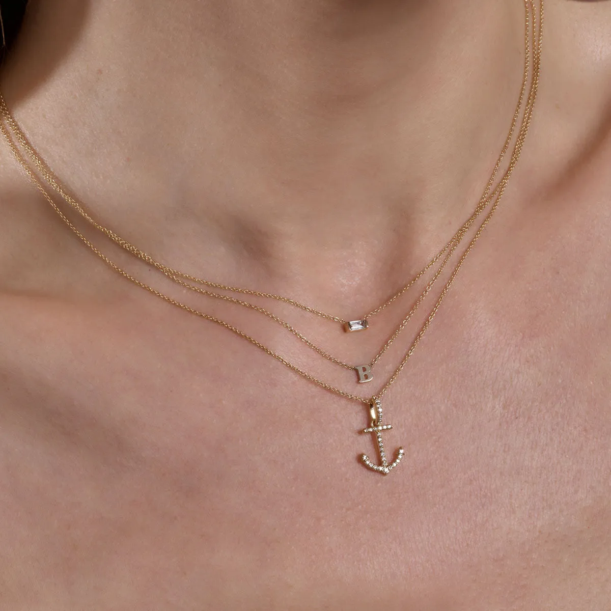 Letter A - 14k Gold Initial Necklace