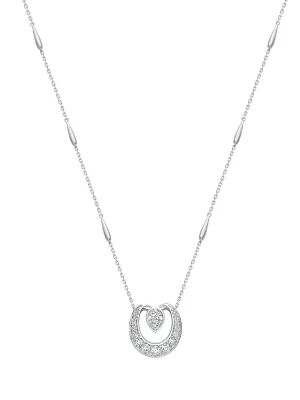 Lucky Platinum Diamond Horseshoe Pendant