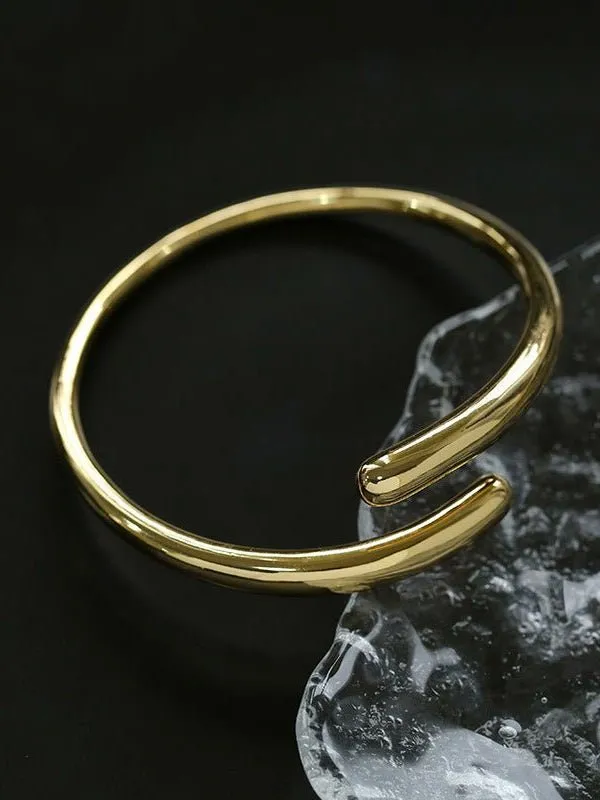 Metal Style Water-drop Open Cuff Bangle Bracelets